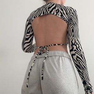zebra long sleeve top